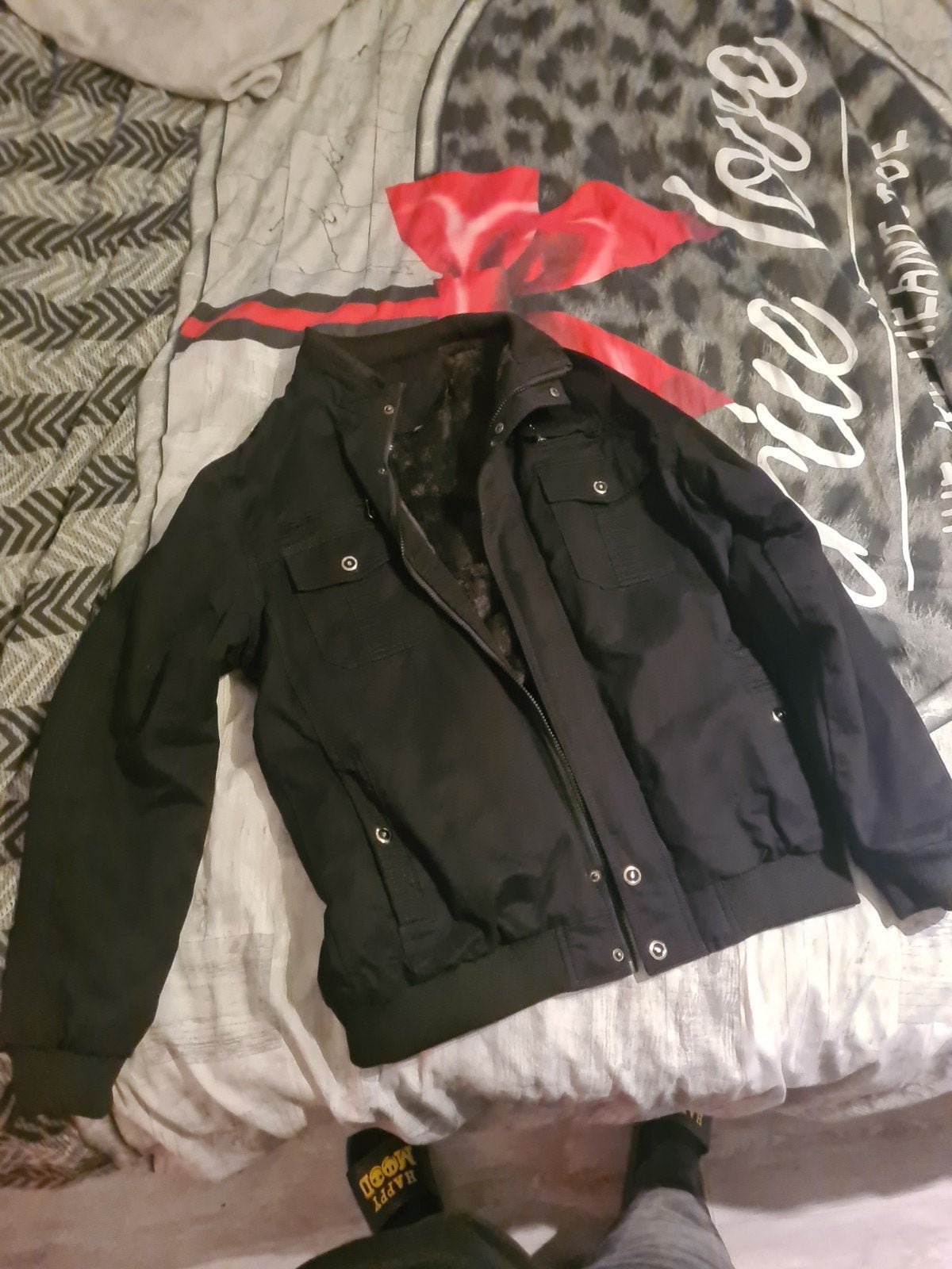 Zwarte herenjas met teddy voering - Maat 3XL, Kleding | Heren, Jassen | Winter, Onbekend, Zwart, Overige maten, Ophalen of Verzenden