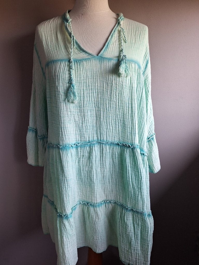 Aparte groene boho stretch tuniek van Triple Nine, maat L/XL, Triple Nine, Maat 42/44 (L), Ophalen of Verzenden, Zo goed als nieuw