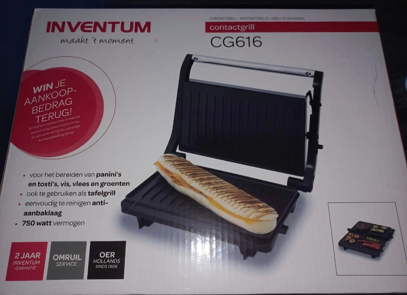 Contactgrill, Witgoed en Apparatuur, Ophalen, Nieuw