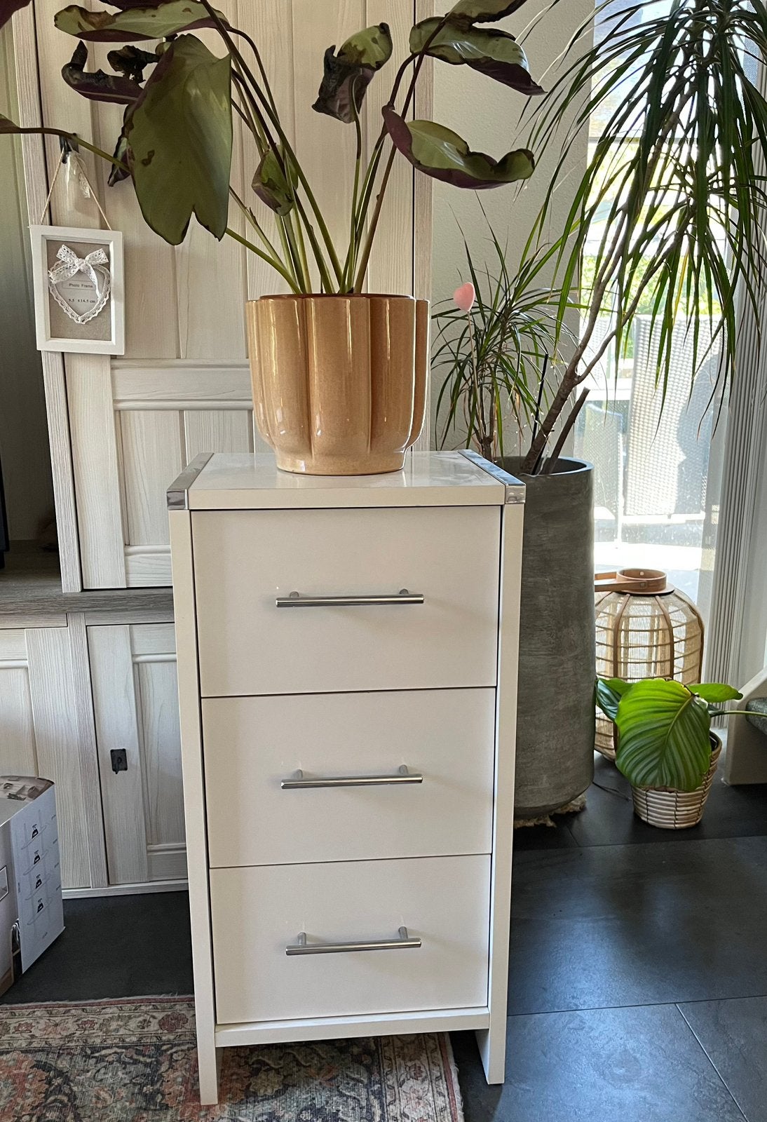 Witte ladekast, Huis en Inrichting, Ophalen, 50 tot 100 cm, Zo goed als nieuw, 3 of 4 laden