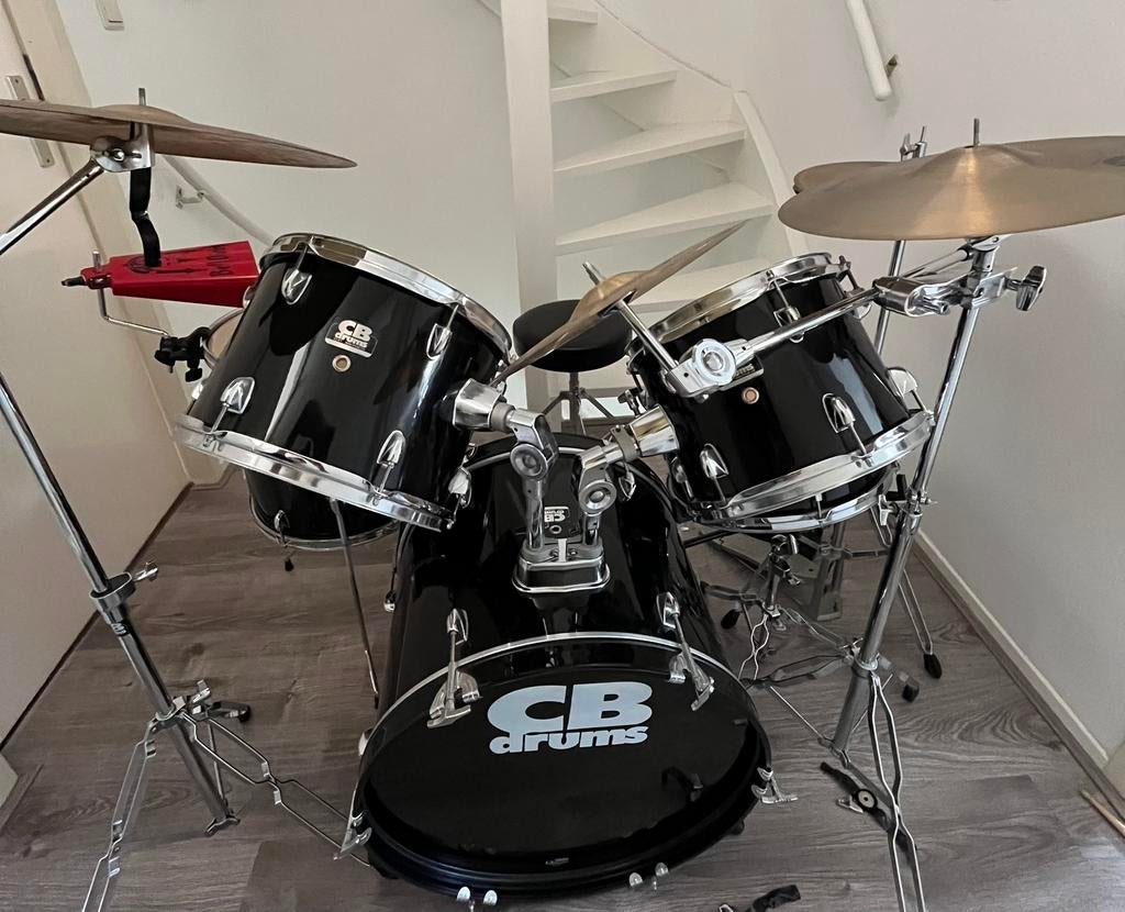 Drumstel zwart | CB drums, Muziek en Instrumenten, Ophalen, Zo goed als nieuw, Overige merken