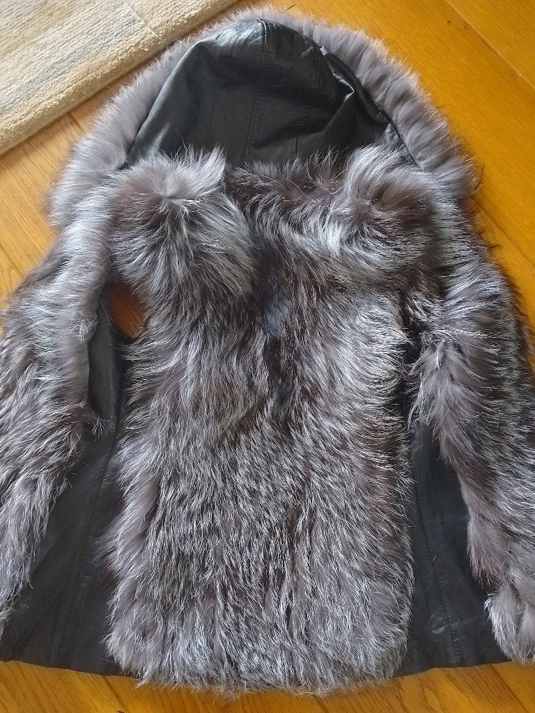 Bont zilver vos bodywarmer met capuchon, Ophalen of Verzenden, Zo goed als nieuw, Maat 36 (S), Grijs