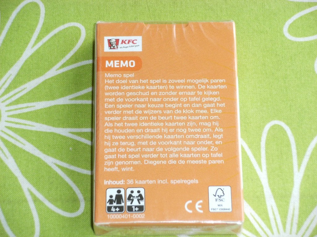Nieuw in seal: Memo - KFC kaartspel, Een of twee spelers, Ophalen of Verzenden, Nieuw
