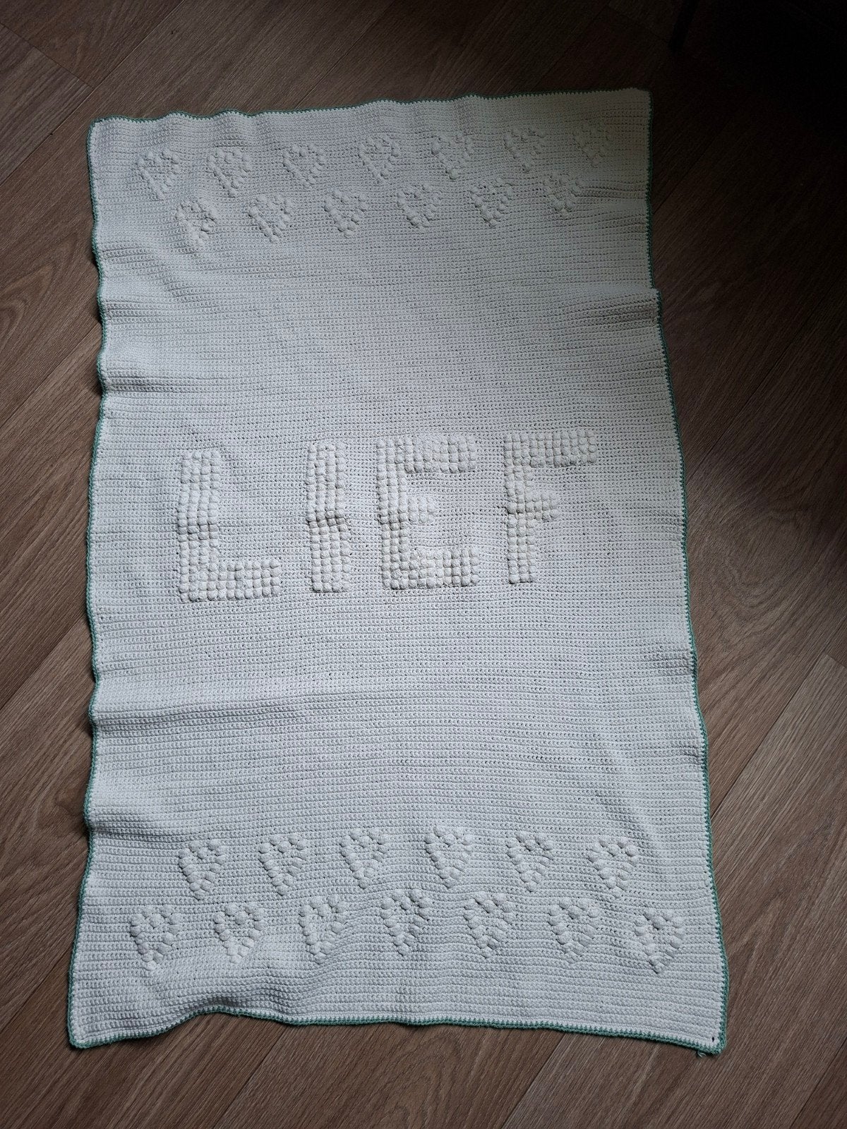 Gehaakte babydeken met 'LIEF' en hartjes, wit, Overige merken, Jongetje of Meisje, Wit, Ophalen of Verzenden