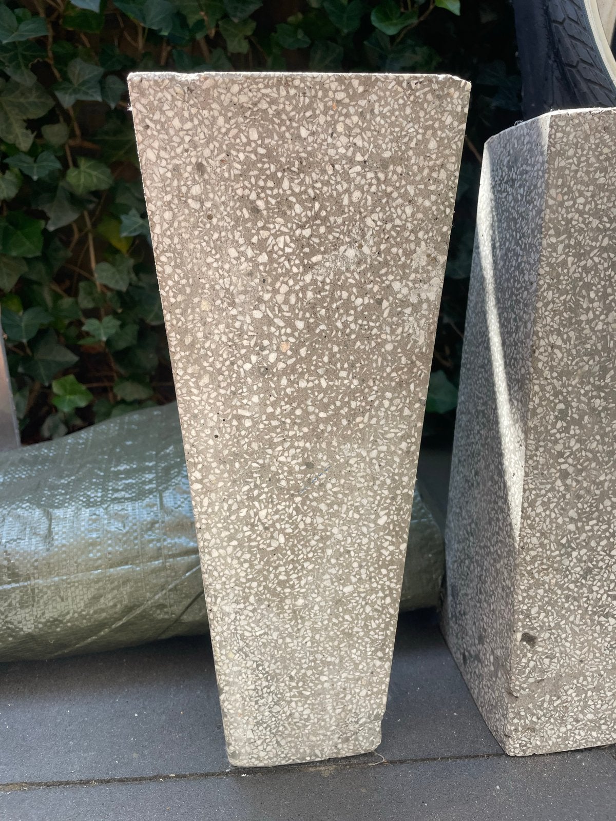 3x terrazo beton plantenbak bloempot, Ophalen, Gebruikt, Vierkant, Binnen
