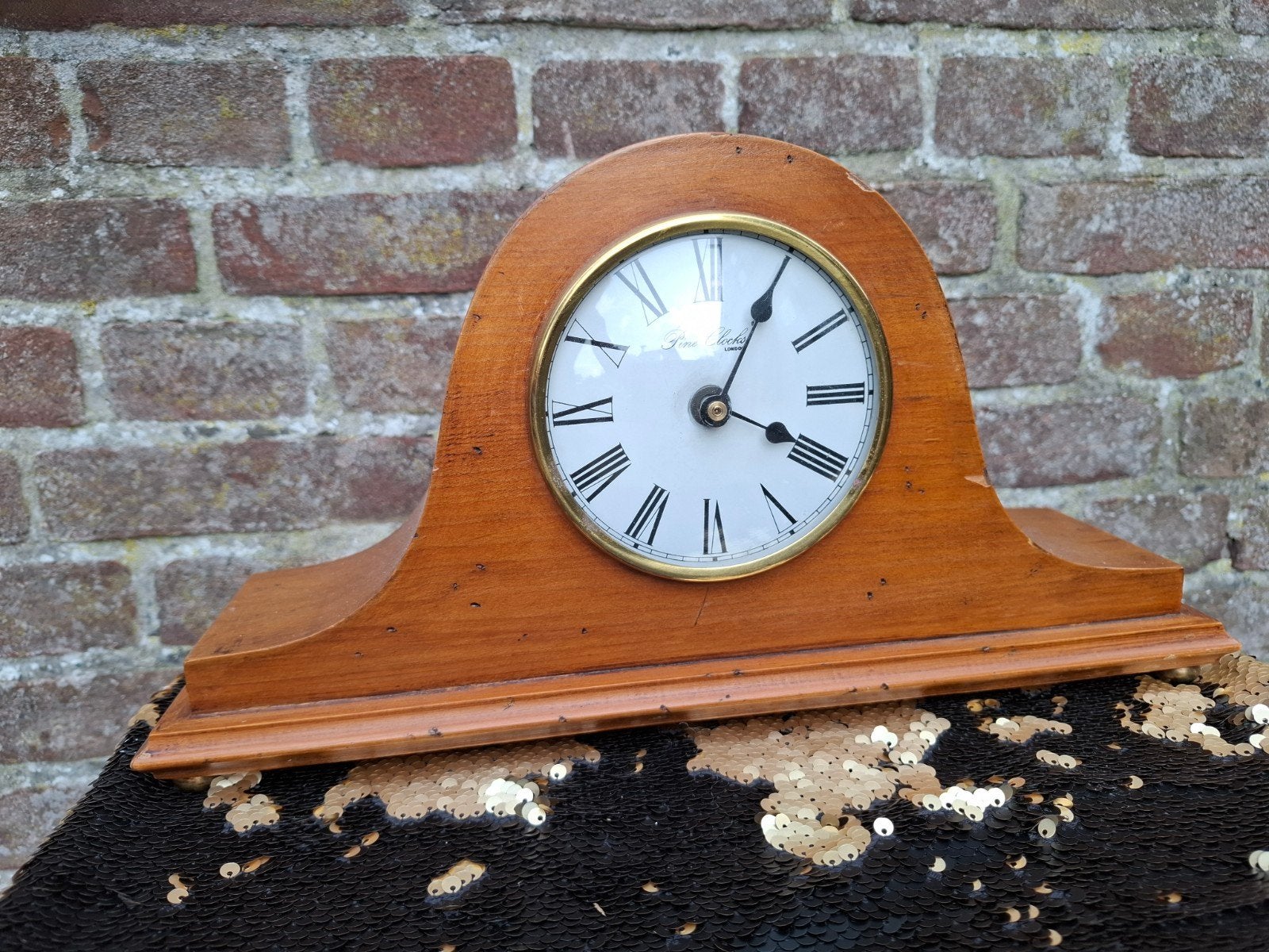 Houten schoorsteenklok van Pine Clocks Londen, Huis en Inrichting, Ophalen, Staande klok