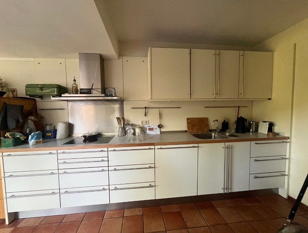 Bulthaup keuken 3,30m met vaatwasser en afzuigkap, Ophalen, Gebruikt, Enkelwandige keuken, Hout