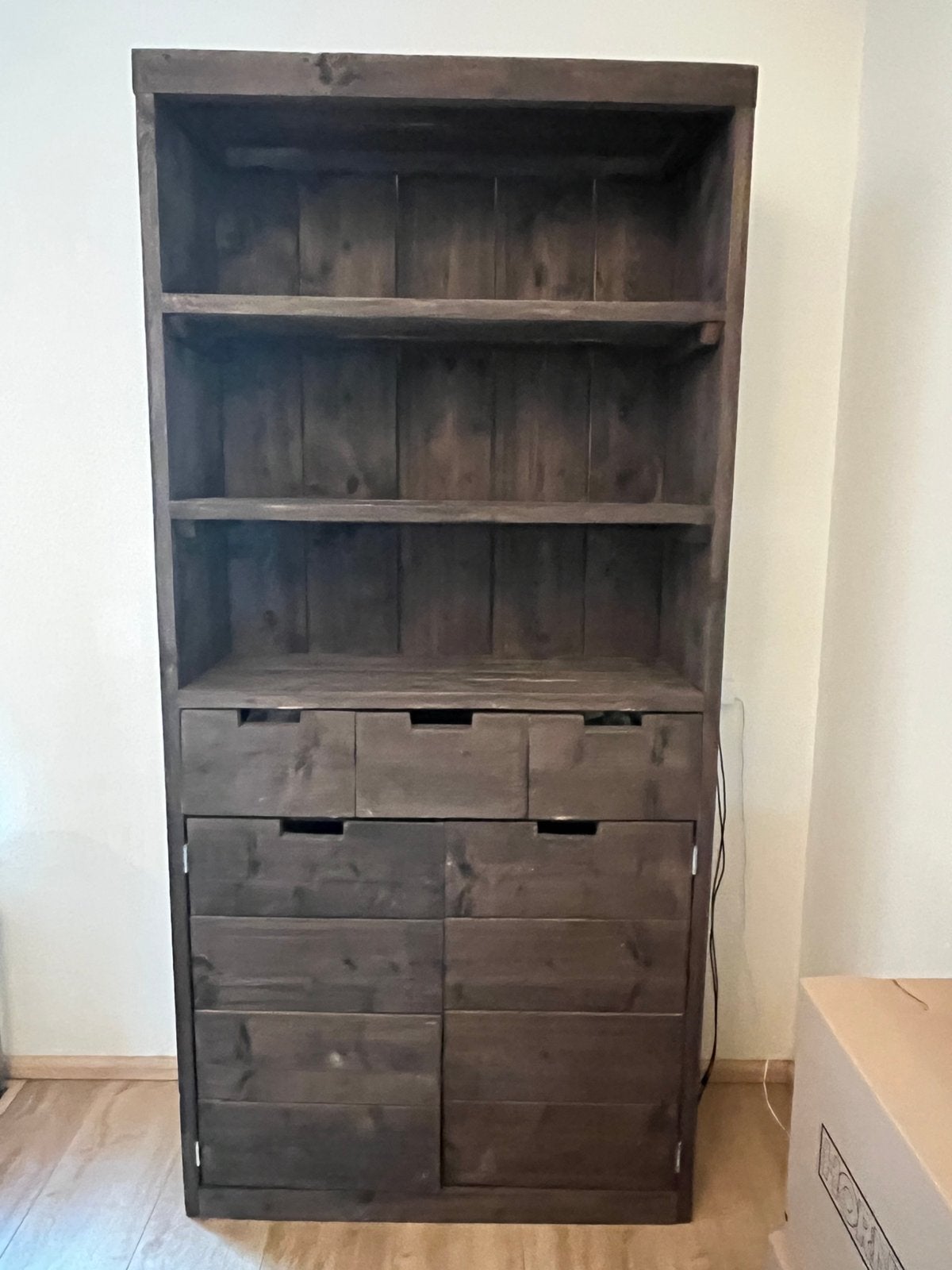 Steigerhouten buffetkast zwart, h210xb100xd40 cm, Huis en Inrichting, Kasten | Boekenkasten, Ophalen, Gebruikt, 200 cm of meer
