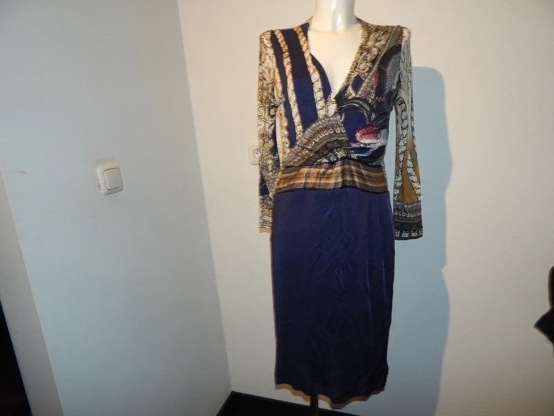 Class Cavalli chique jurk lijfje in print rechte rok IT 46, Maat 38/40 (M), Class Roberto Cavalli, Knielengte, Gedragen