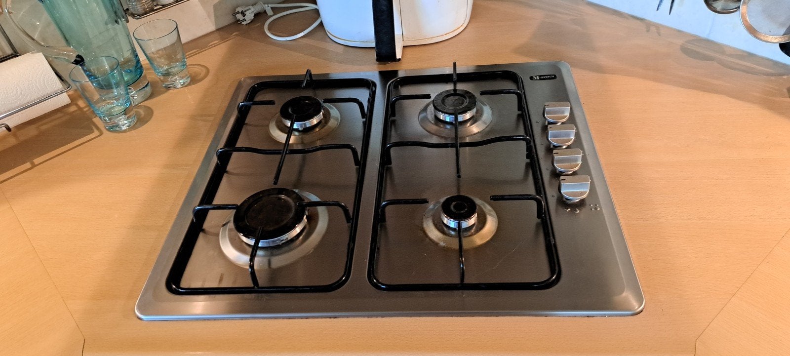 4-pits inbouw gaskookplaat met piezo ontsteking., Ophalen, Gebruikt, Inbouw, Gas