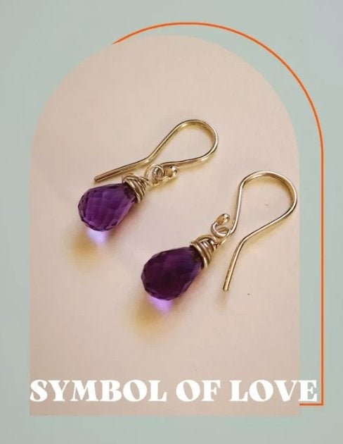Natuurlijke Amethist 925 Zilveren Oorbellen - Nieuw, Sieraden, Tassen en Uiterlijk, Hangers, Paars, Nieuw, Ophalen of Verzenden