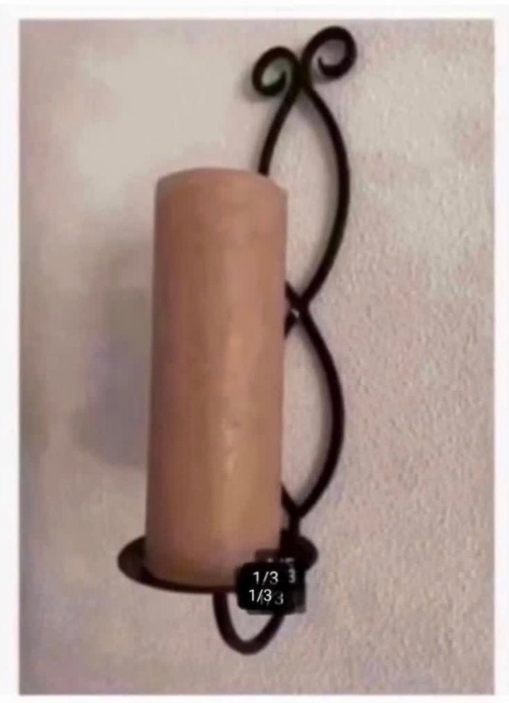 Brocante zwarte metalen kandelaar, 38 cm, Nieuw, Ophalen of Verzenden, X, X