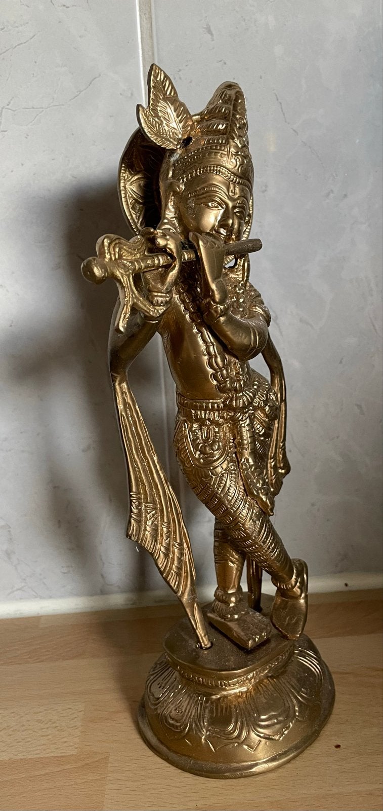 Set van 2 Messing Krishna Beelden - Fluitspelend, Ophalen of Verzenden