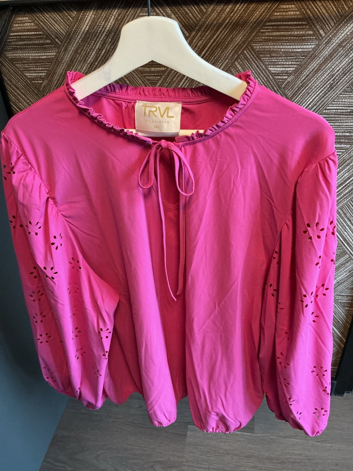 TRVL by Maicazz roze blouse met opengewerkte mouwen, Ophalen of Verzenden, Zo goed als nieuw, Maat 46/48 (XL) of groter, Roze