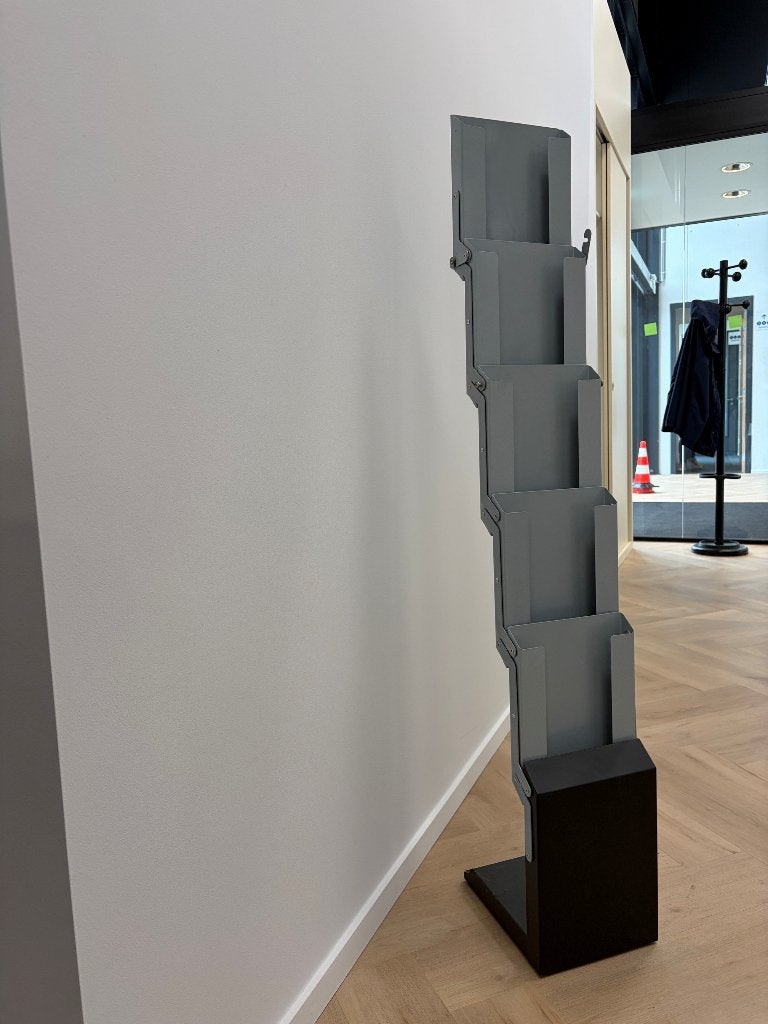 8 stuks Modern metalen brochure holder easy-up met 5 vakken, Ophalen, Metaal, Modern, Nieuw