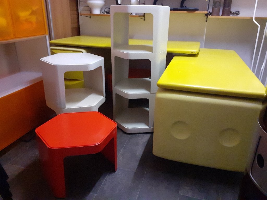 Ghyczy bijzettafels Reuter jaren 70 space age design retro, Vintage, Gebruikt, ?, Kunststof