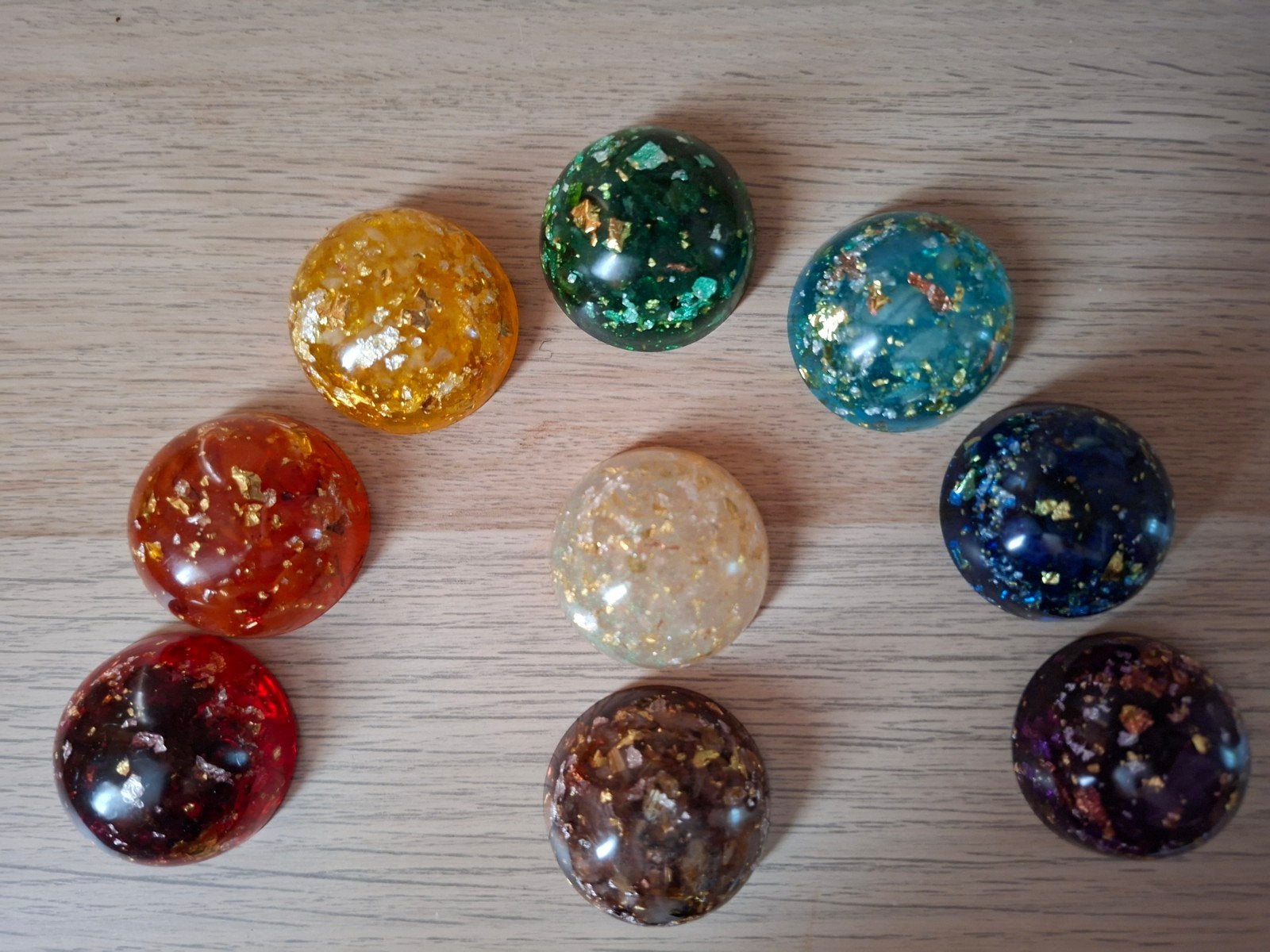 Prachtige set Chakra Healing Orgonites, 9 stuks., Ophalen of Verzenden, Nieuw, Spiritualiteit algemeen, Overige typen