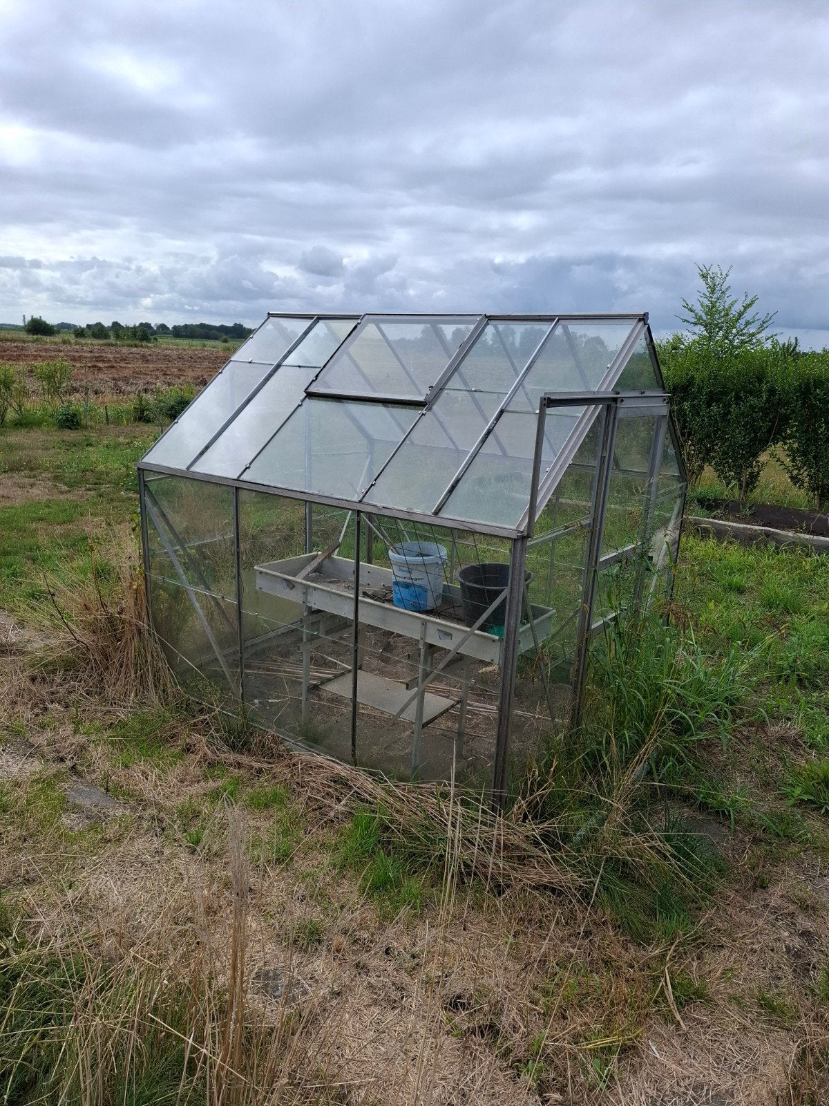 Kas aluminium geraamte met glas, Tuin en Terras, Ophalen, Glas, Gebruikt, Aluminium