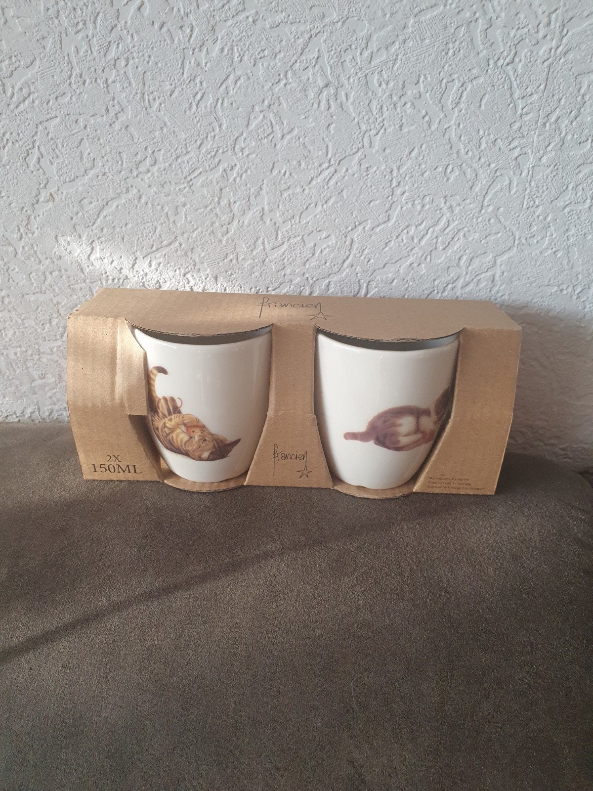 Francien katten mokken Set (2x 150ml), Overige merken, Keramiek, Nieuw, Overige stijlen