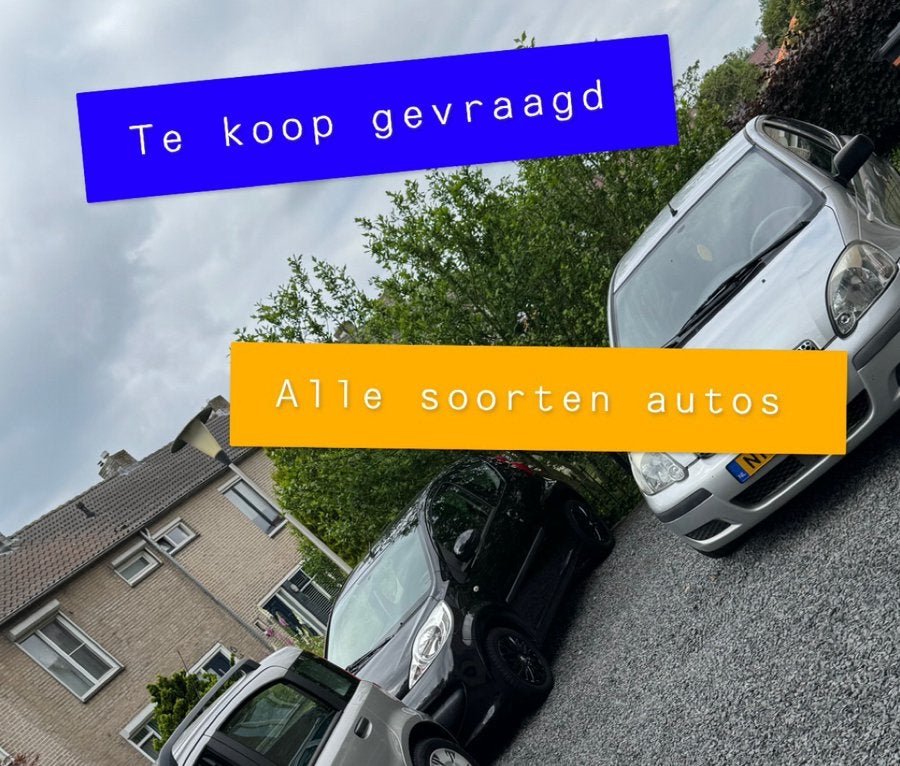 Te koop gevraagd alle soorten autos, 1242 cc, 4 cilinders, Leder en Stof, Wit
