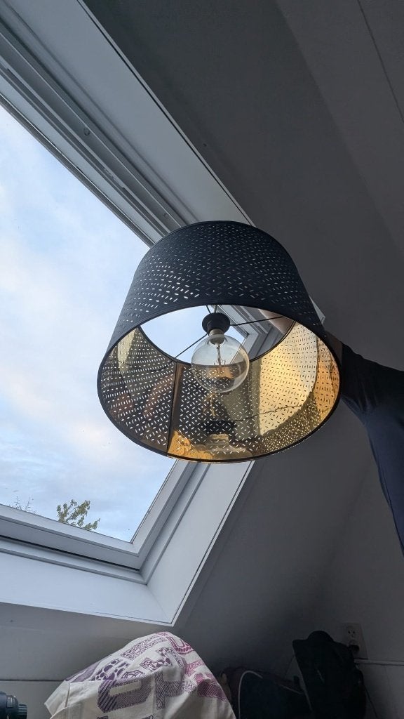 3x lamp shades with bulb, Ophalen, Zo goed als nieuw, Metaal, E27 (groot)