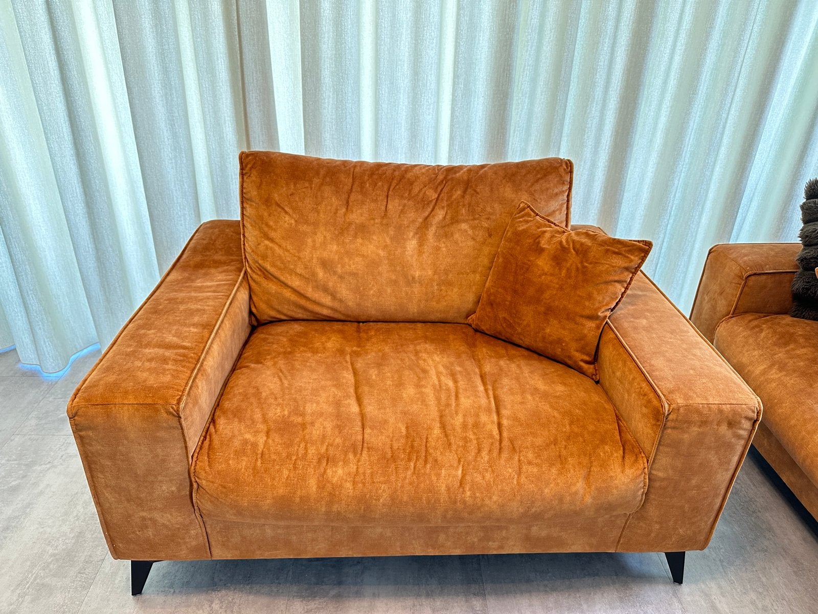 Adore Cognac 28 Anti-vlek Fauteuil, Ophalen, Eenpersoons, 75 tot 100 cm, Zo goed als nieuw