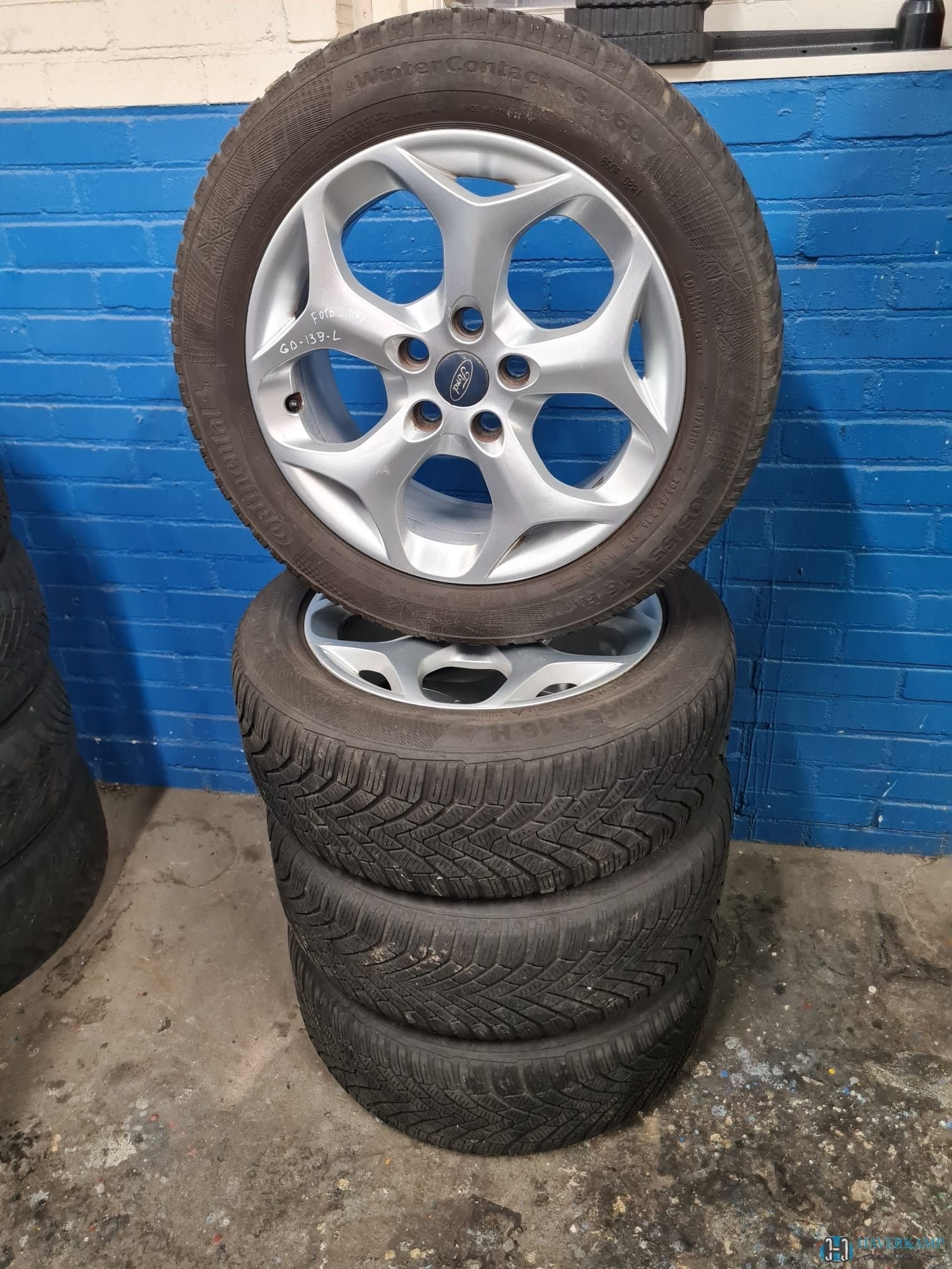 Ford C Max winterset 205 55 16 origineel, Auto-onderdelen, Banden en Velgen, Ophalen, Gebruikt, -, Banden en Velgen