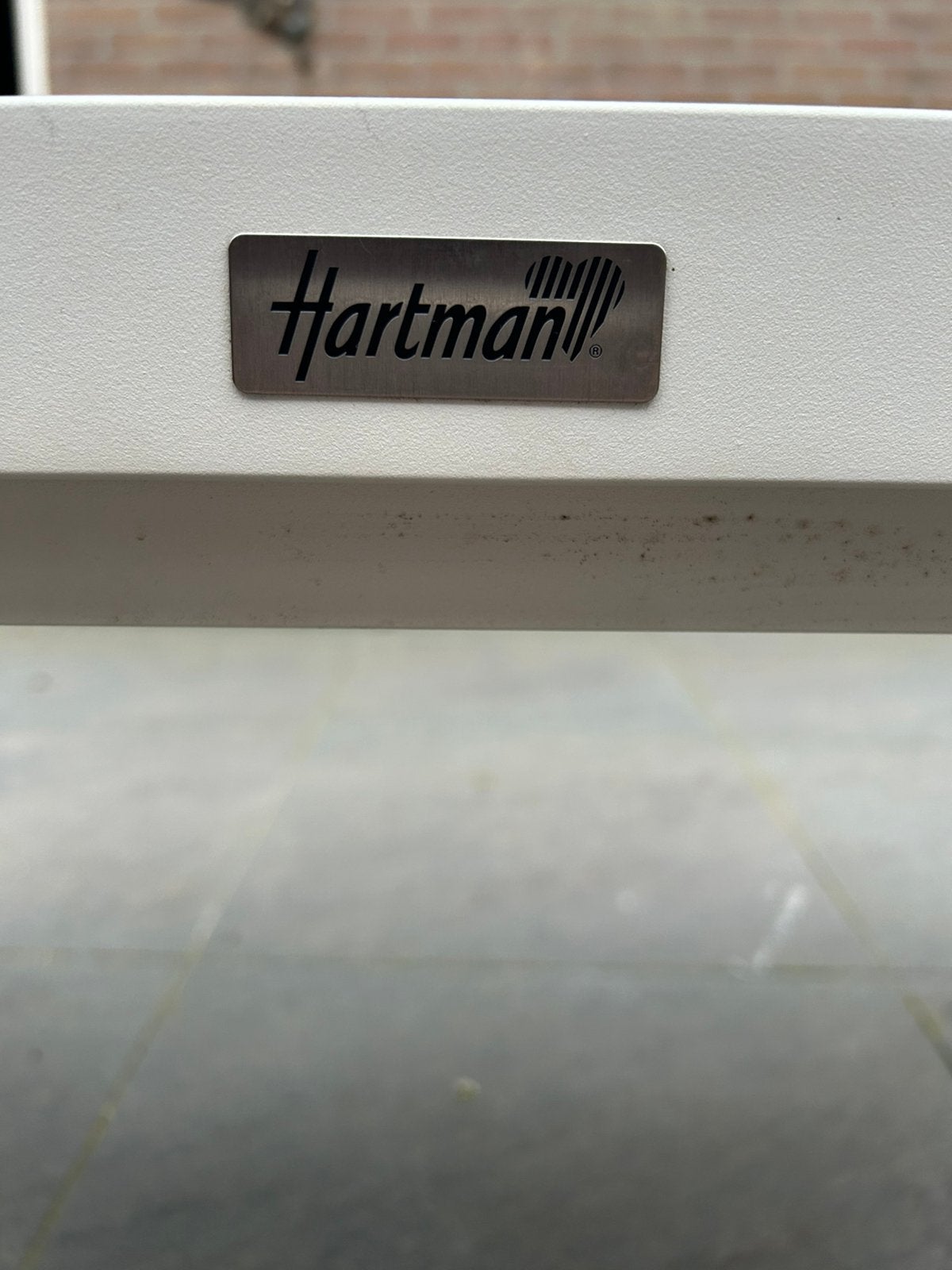 Hartman tafel (aluminium), Ophalen, Zo goed als nieuw, Rechthoekig, Aluminium