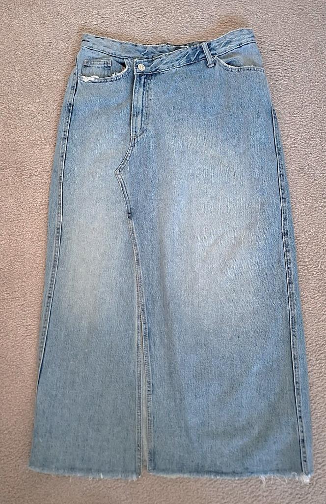 Lange spijkerrok maat M Zara kichtblauw, Maat 38/40 (M), Zara, Nieuw, Onder de knie