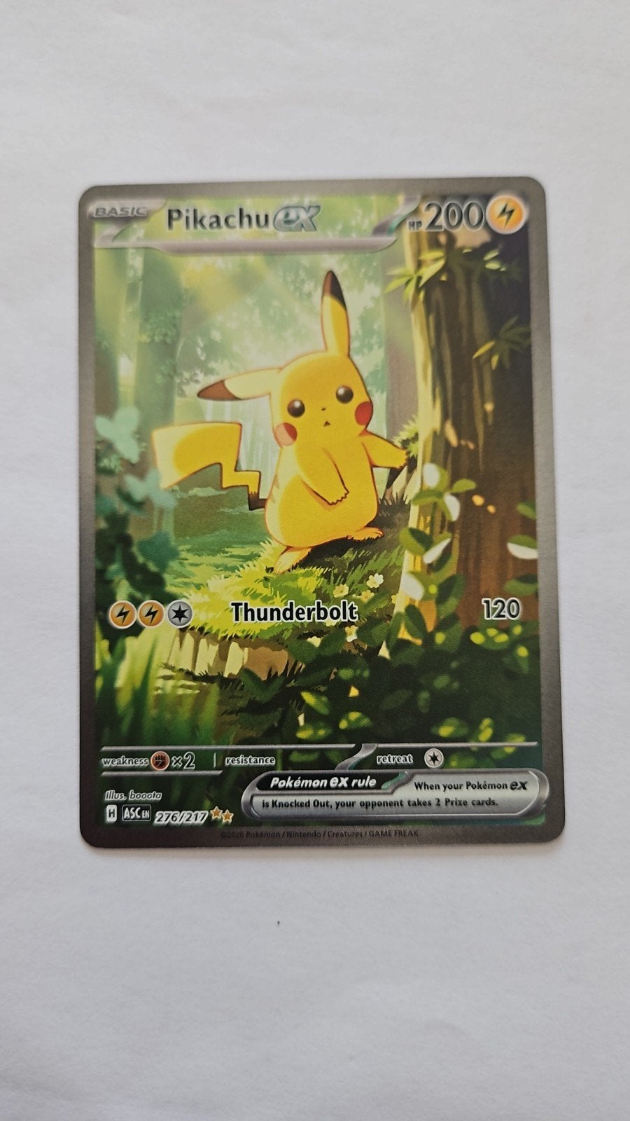 Pikachu EX 276/217 Full Art Pokémon Kaart, Ophalen of Verzenden, Zo goed als nieuw