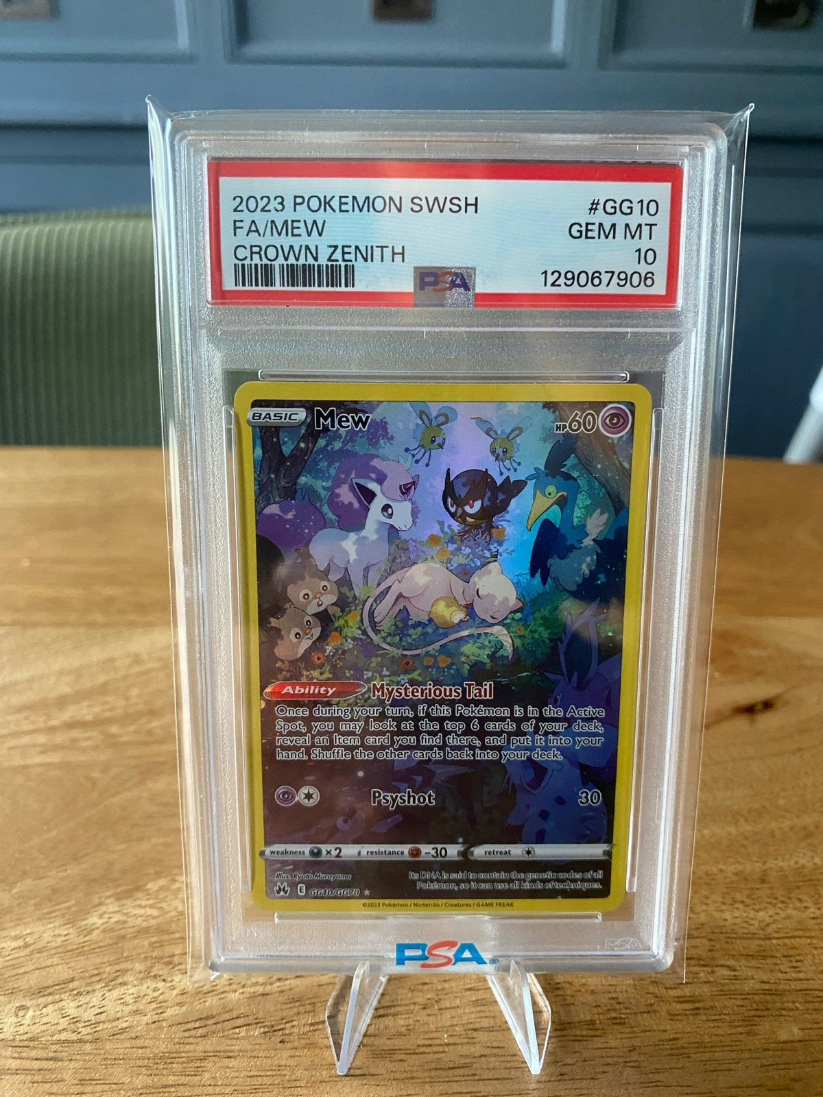 Mew GG10 PSA 10 Gem Mint - Crown Zenith Pokémon Kaart, Ophalen of Verzenden, Zo goed als nieuw, Losse kaart