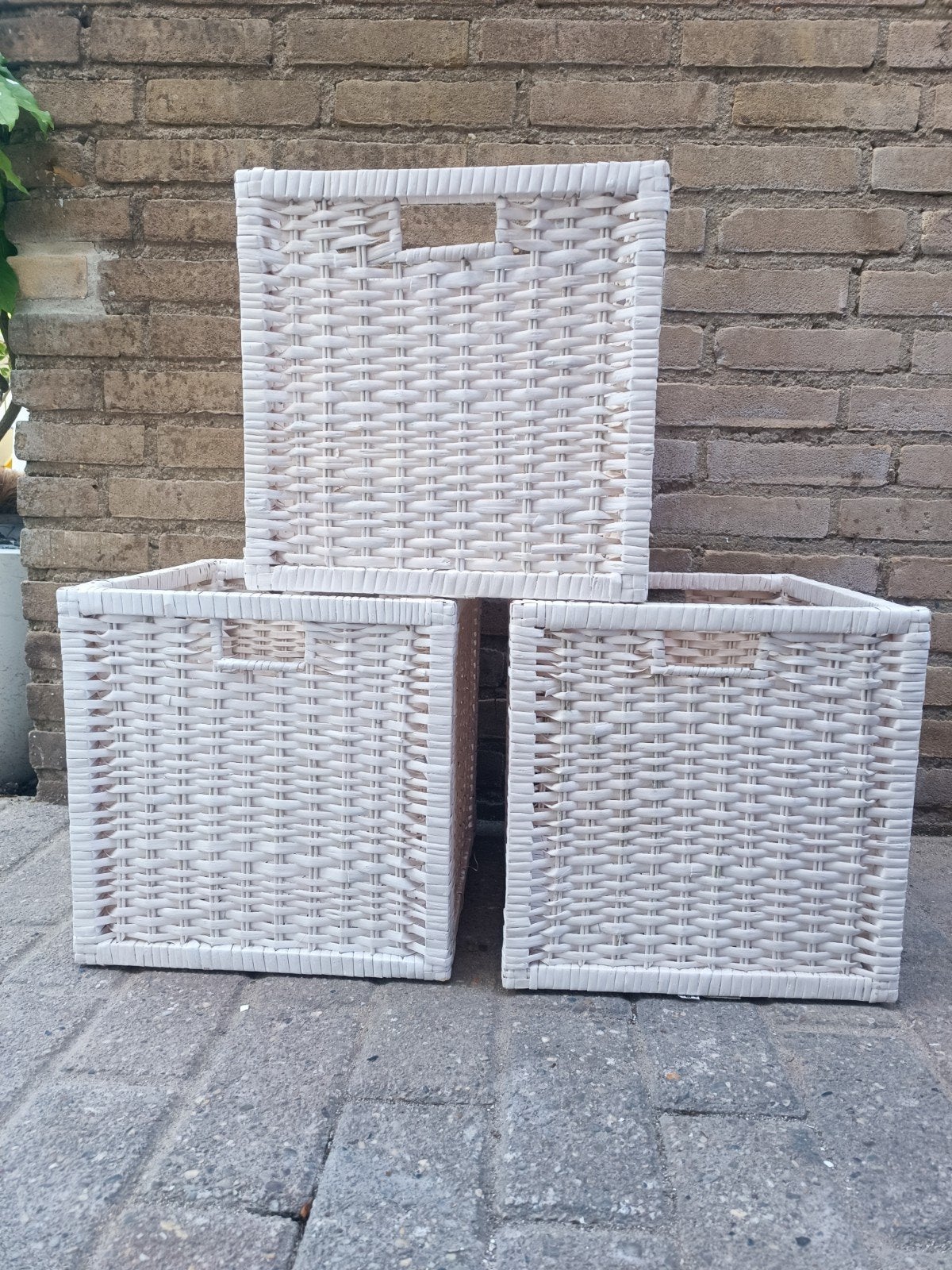 3 rotan kallax witte manden, Ophalen, Gebruikt, Mand, Vierkant