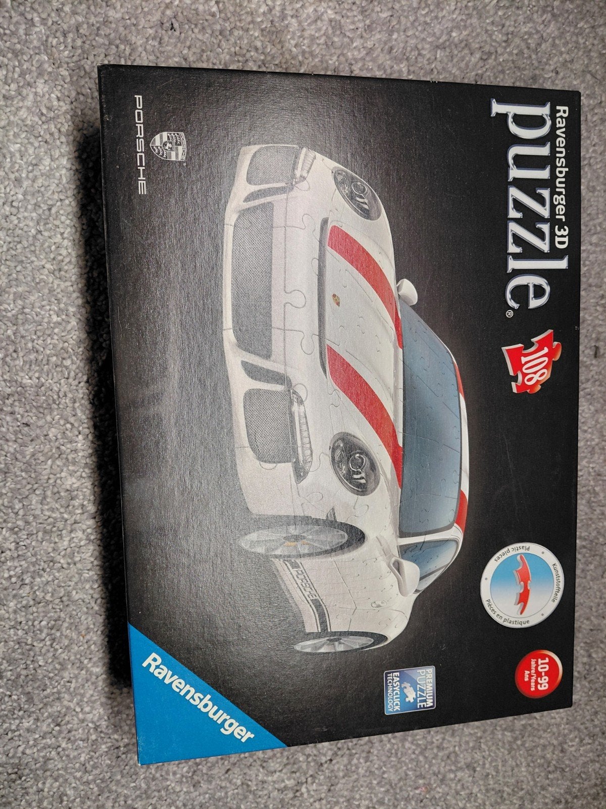 Ravensburger 3D Porsche 911 GT3 Cup Puzzel 108 stukjes, Ophalen of Verzenden, Minder dan 500 stukjes, Zo goed als nieuw, Rubik's of 3D-puzzel