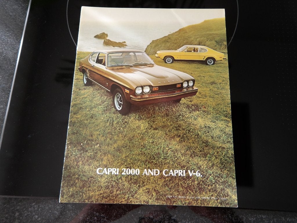 Ford Capri 2000 en Capri V-6 Brochure, Gelezen, Ford, Ophalen of Verzenden, Ford Motor Company