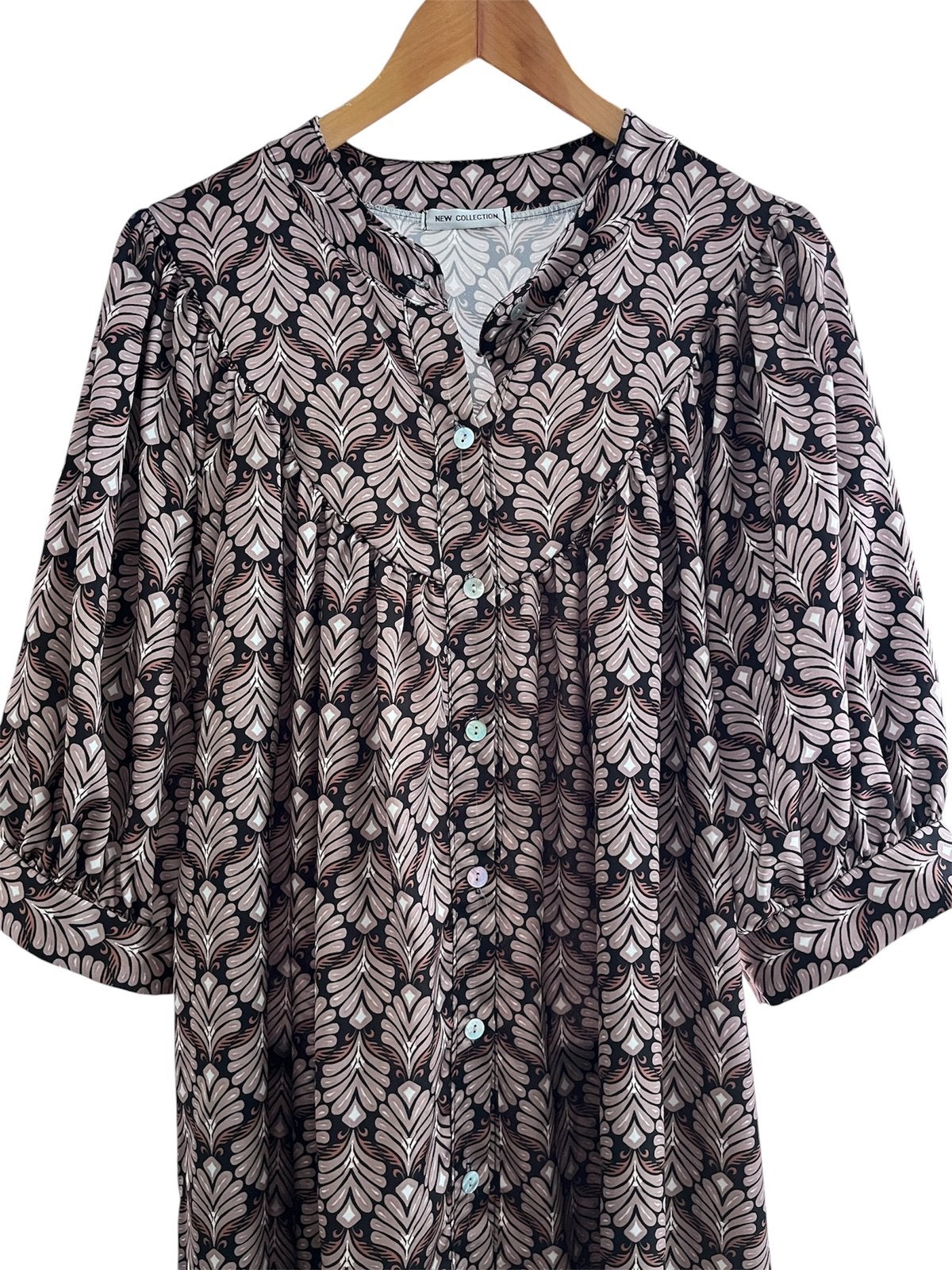 Jurk New Collection met grafische print, mt 48, Kleding | Dames, Ophalen of Verzenden, Zo goed als nieuw, Maat 46/48 (XL) of groter