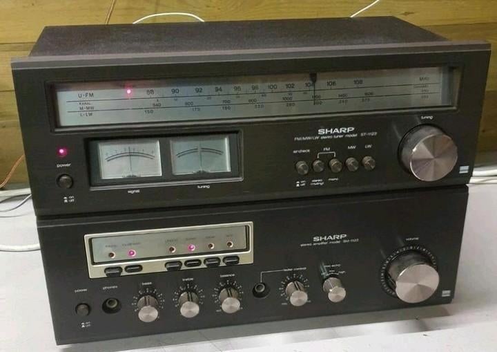 Sharp set versterker sm-1122 + tuner st-1122 vintage 1978, Ophalen of Verzenden