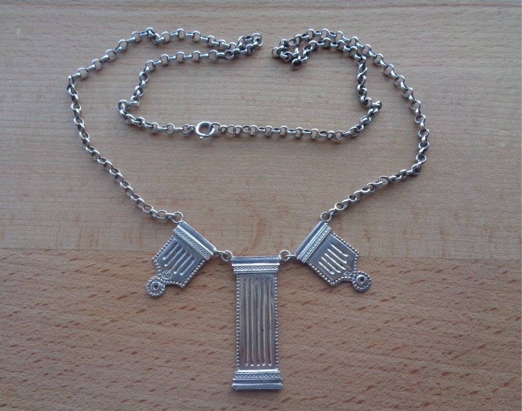 zilveren ketting met oud bijbelslot [166], Verzenden, Zilver, Ketting