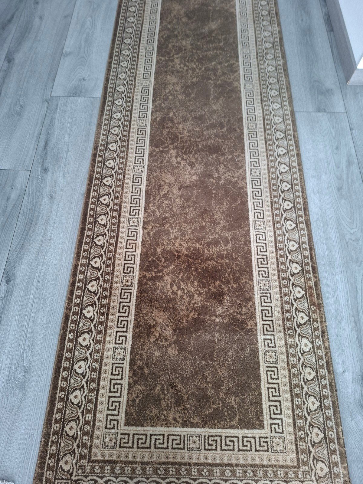 Bruine loper met Griekse motieven, Minder dan 50 cm, Gebruikt, 200 cm of meer, Ophalen of Verzenden