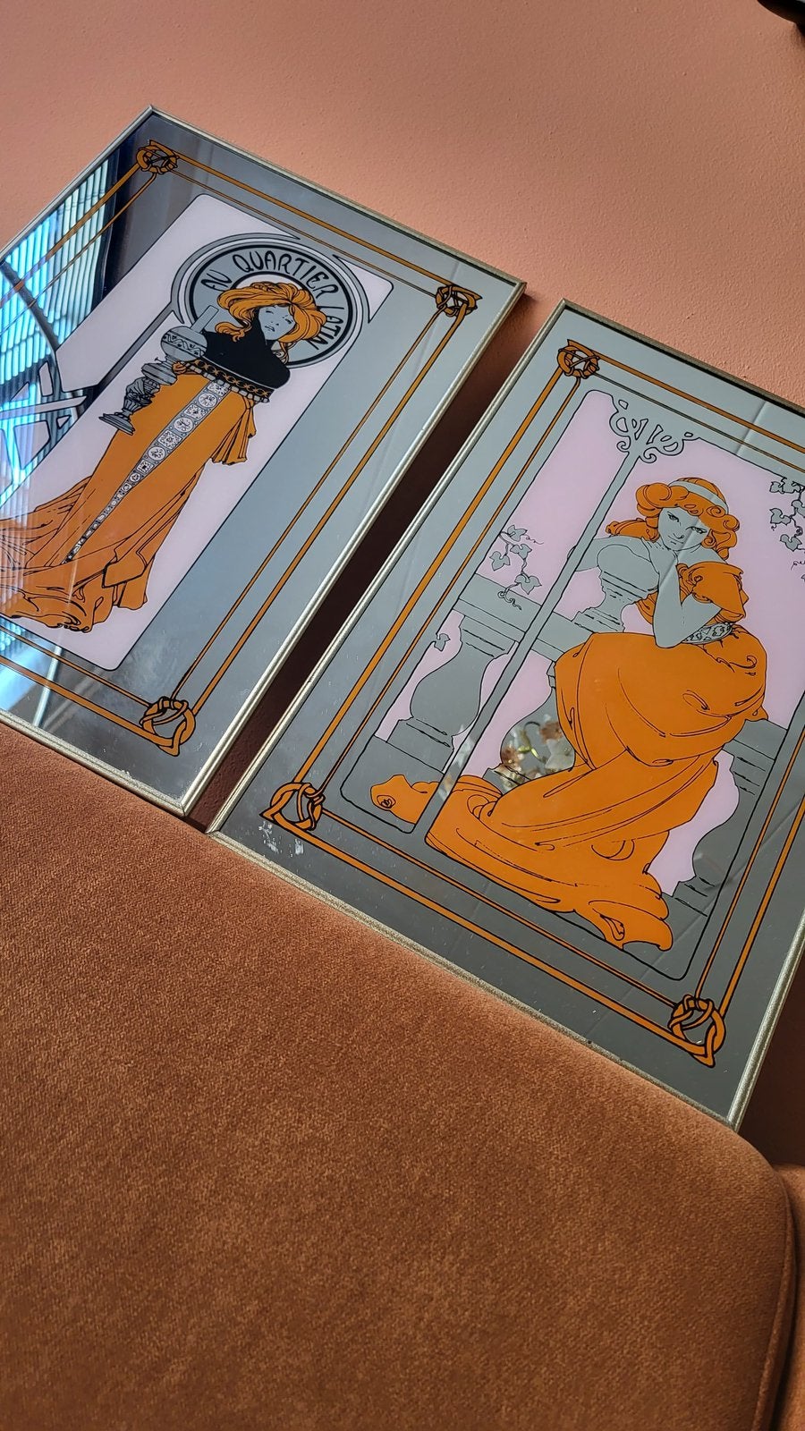 Alfons Mucha spiegels, Antiek en Kunst, Ophalen of Verzenden