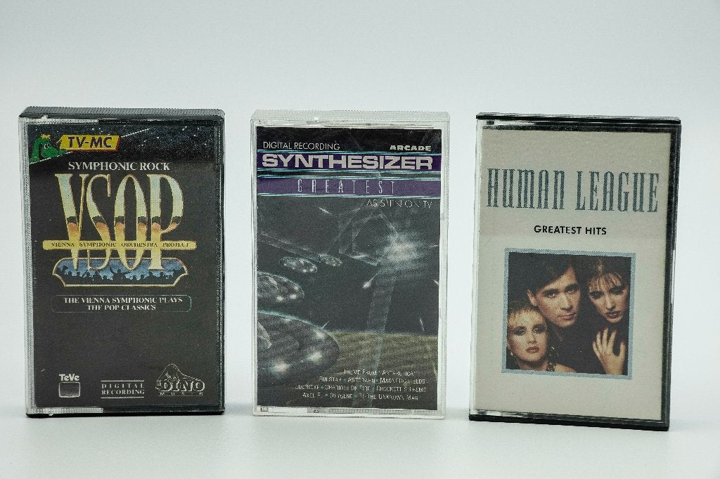 3  Cassettebandjes,  VSOP, Synthesizer  en Human League, Gebruikt, 2 t/m 25 bandjes, Overige genres, Ophalen of Verzenden