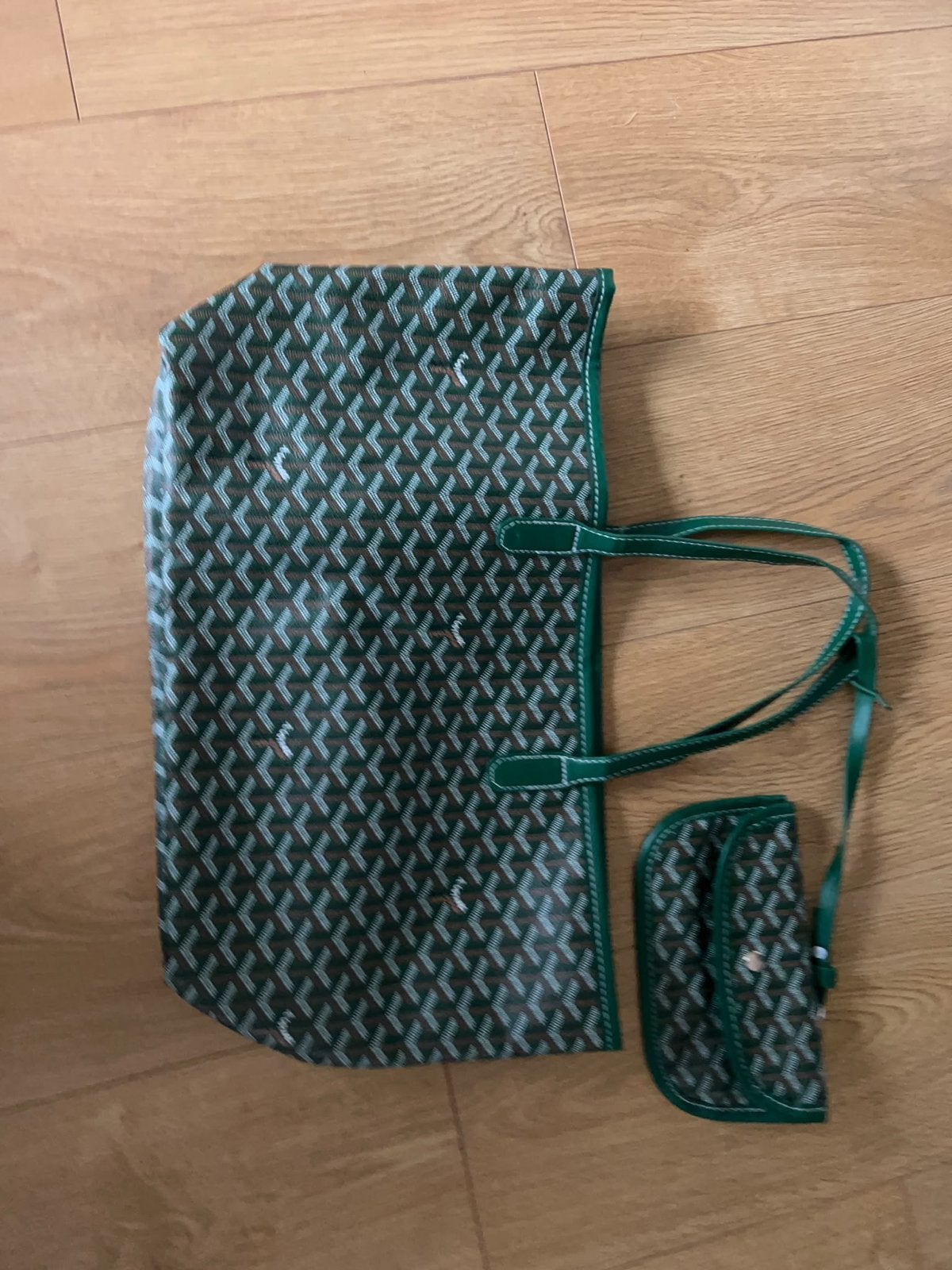 Goyard Shopper Tas met Portemonnee - Groen, Ophalen of Verzenden, Zo goed als nieuw, Groen, Shopper