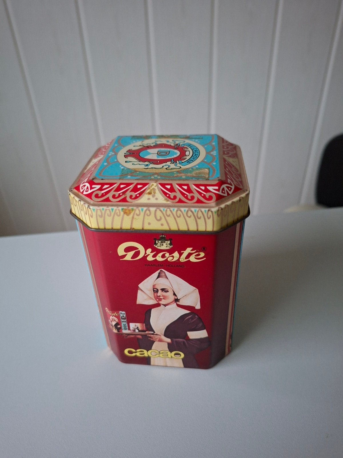 Zeshoekig blik Droste Cacao, Ophalen of Verzenden, Gebruikt, Overige, Droste