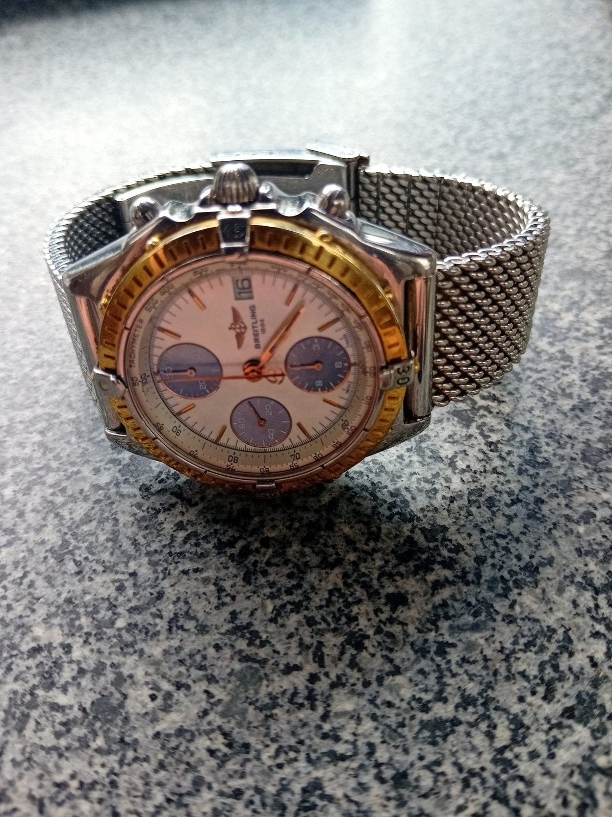 Breitling Chronomat Parelmoer Wijzerplaat, Ophalen of Verzenden, Zo goed als nieuw, Staal, Breitling
