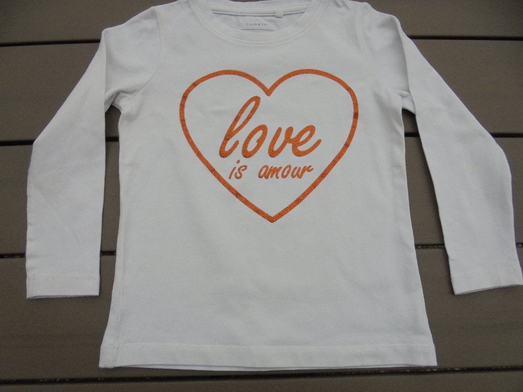 Wit shirtje NAME IT, Kinderen en Baby's, Kinderkleding | Maat 98, Meisje, Ophalen of Verzenden, Zo goed als nieuw, Shirt of Longsleeve
