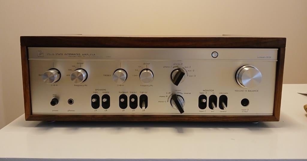 Luxman SQ-505X versterker - Topconditie, nagekeken, Audio, Tv en Foto, Versterkers en Receivers, Ophalen of Verzenden, Minder dan 60 watt