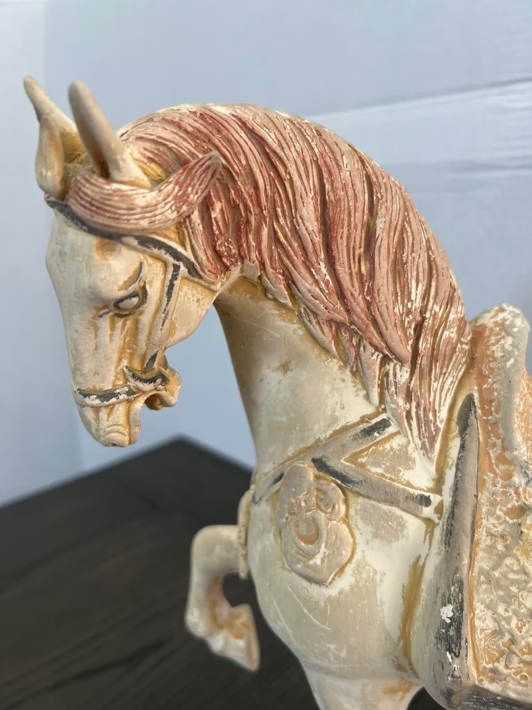 Antiek stijl gipsen paard beeld – decoratief, Verzamelen, Ophalen of Verzenden, Zo goed als nieuw