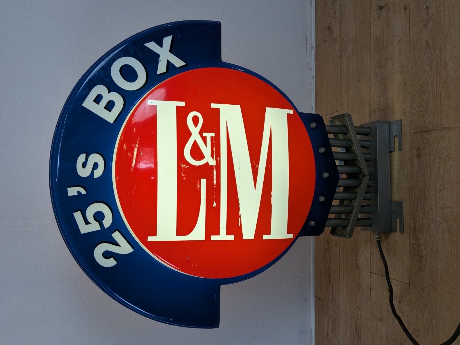 Vintage L&M Sigaretten Lichtreclame – 25’s Box – Dubbel, Ophalen of Verzenden