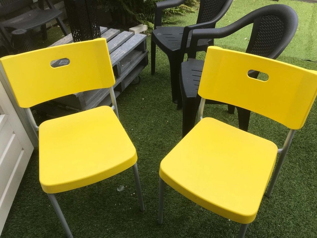 IKEA Herman stapelstoel 2x samen €20, Ophalen, Zo goed als nieuw, Kunststof, Stapelbaar