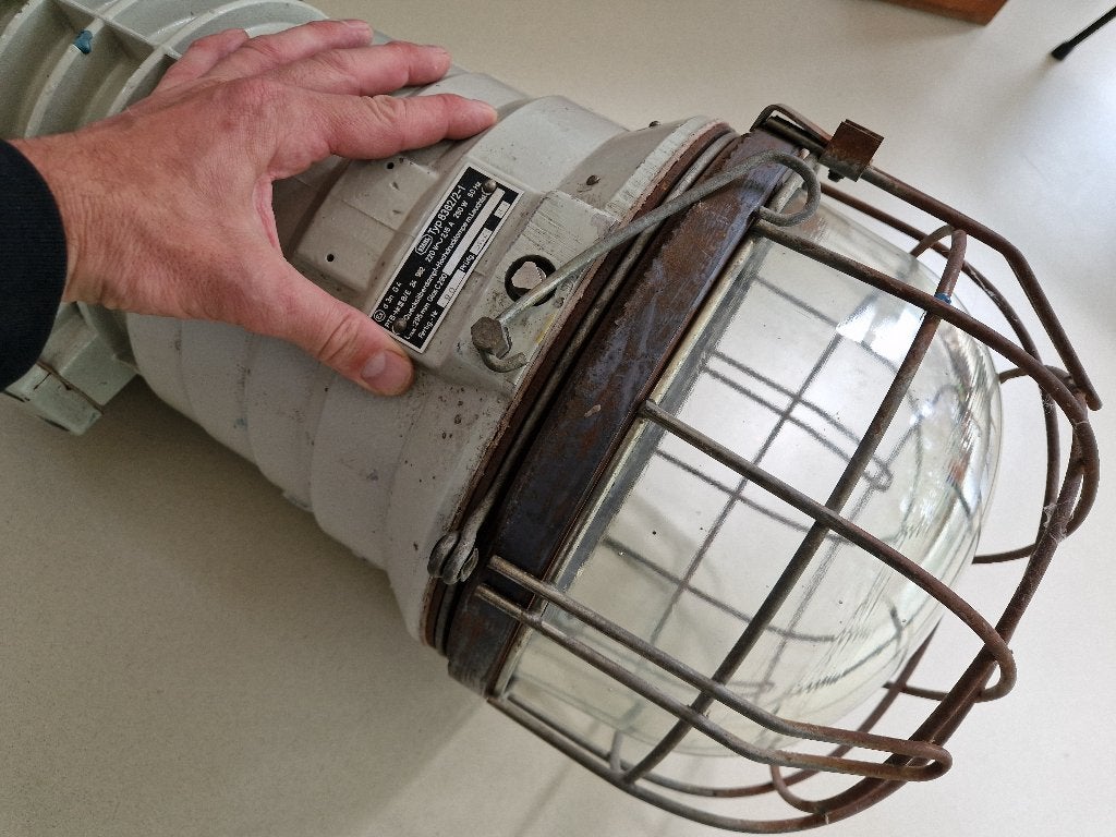 Bijzondere industriële hanglamp, Ophalen, Gebruikt, Metaal, E27 (groot)