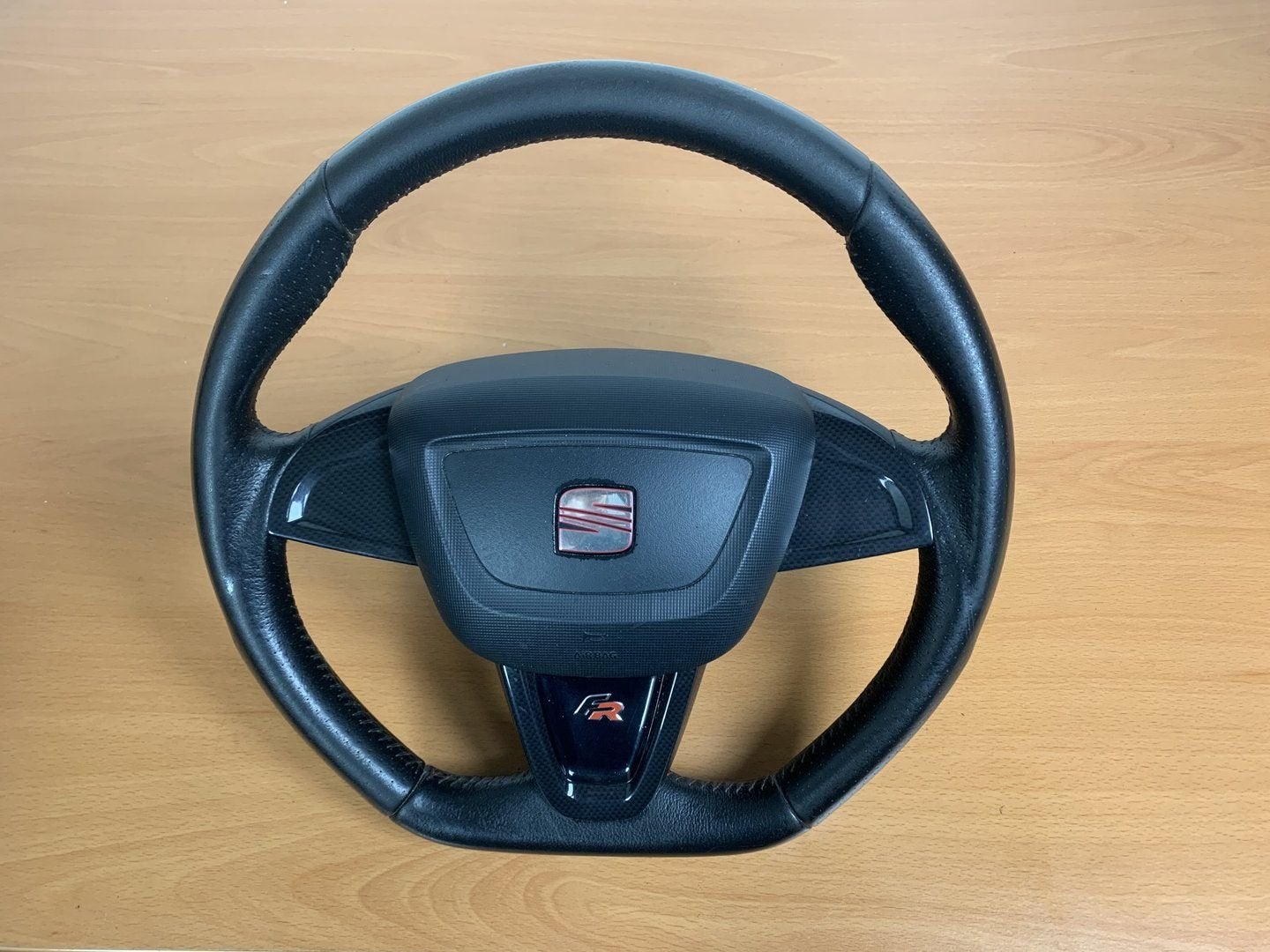 Leren stuur seat Ibiza IV FR 2008 tot 2017 6J zwarte kapjes, Gebruikt, -, -, Ophalen of Verzenden